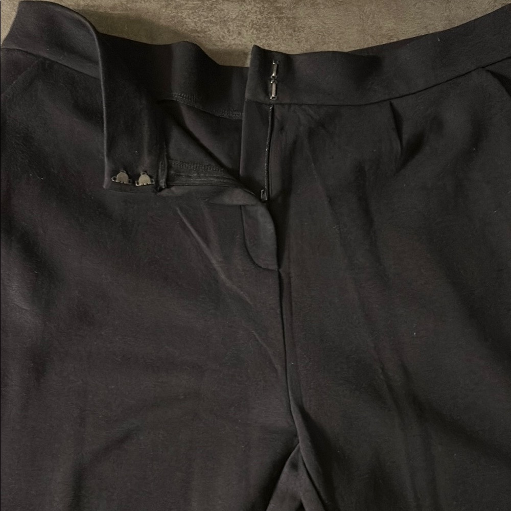 Black High-Waist Hook & Zip Pants